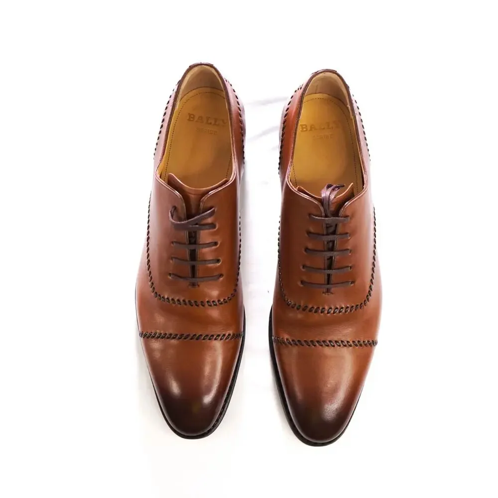 $1,300 BALLY - Brown GOODYEAR Leather Oxfords - US 12 (11UK)